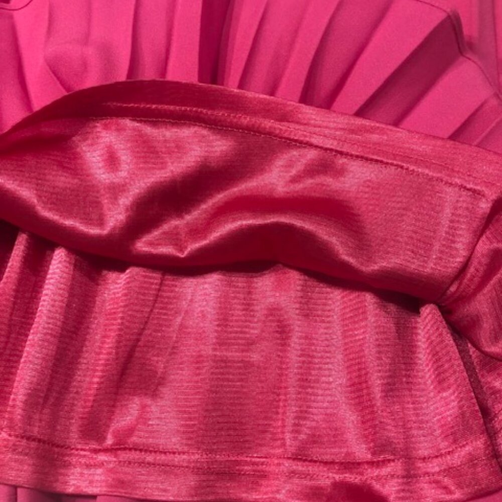 NWT Grace Karin Women Pink Pleated Chiffon Elastic Waist Skirt Lined Size 2XL - Picture 7 of 13